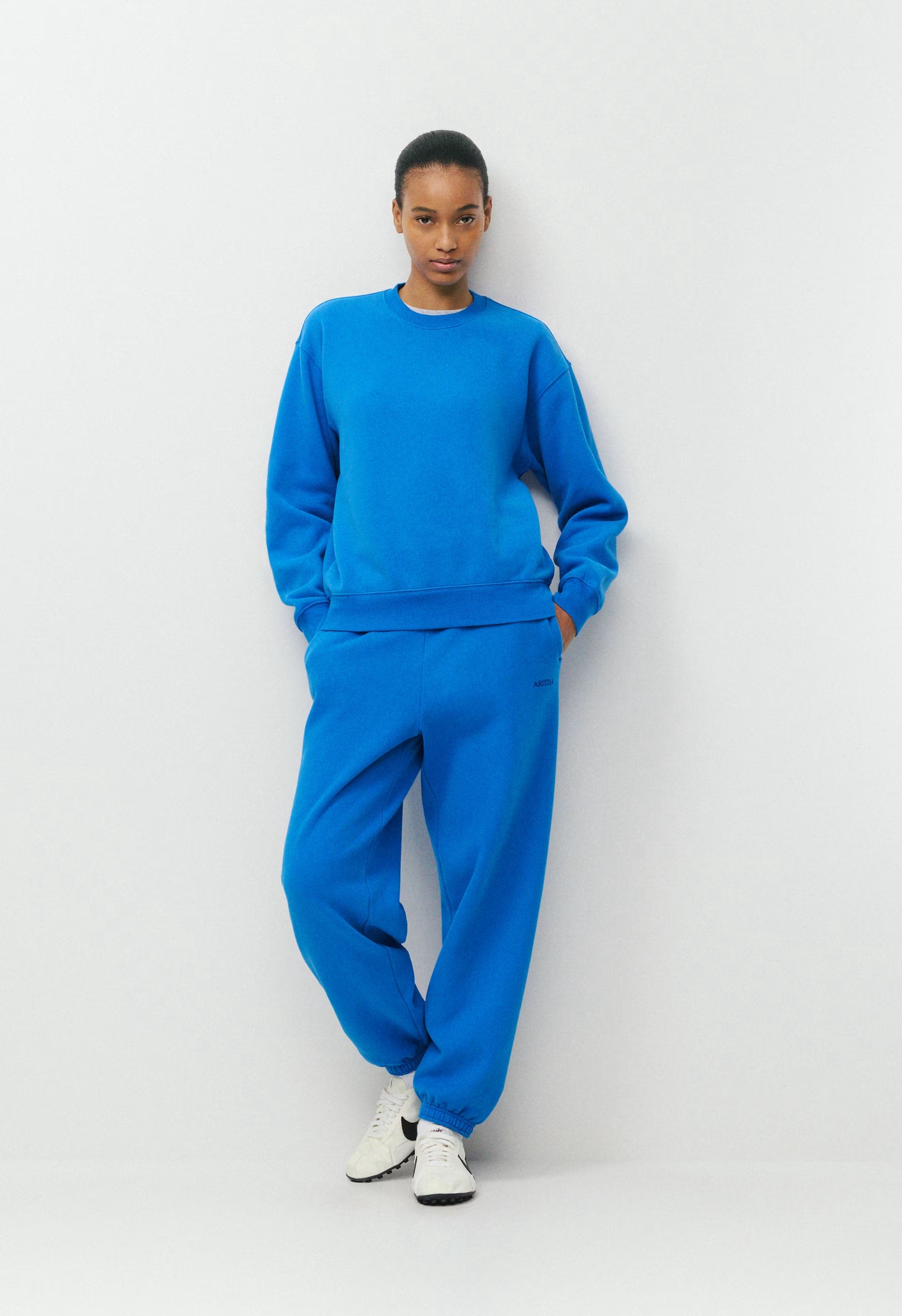 Cozy Sweatfleece Perfect Crew Sweatshirt - LAZULI BLUE
