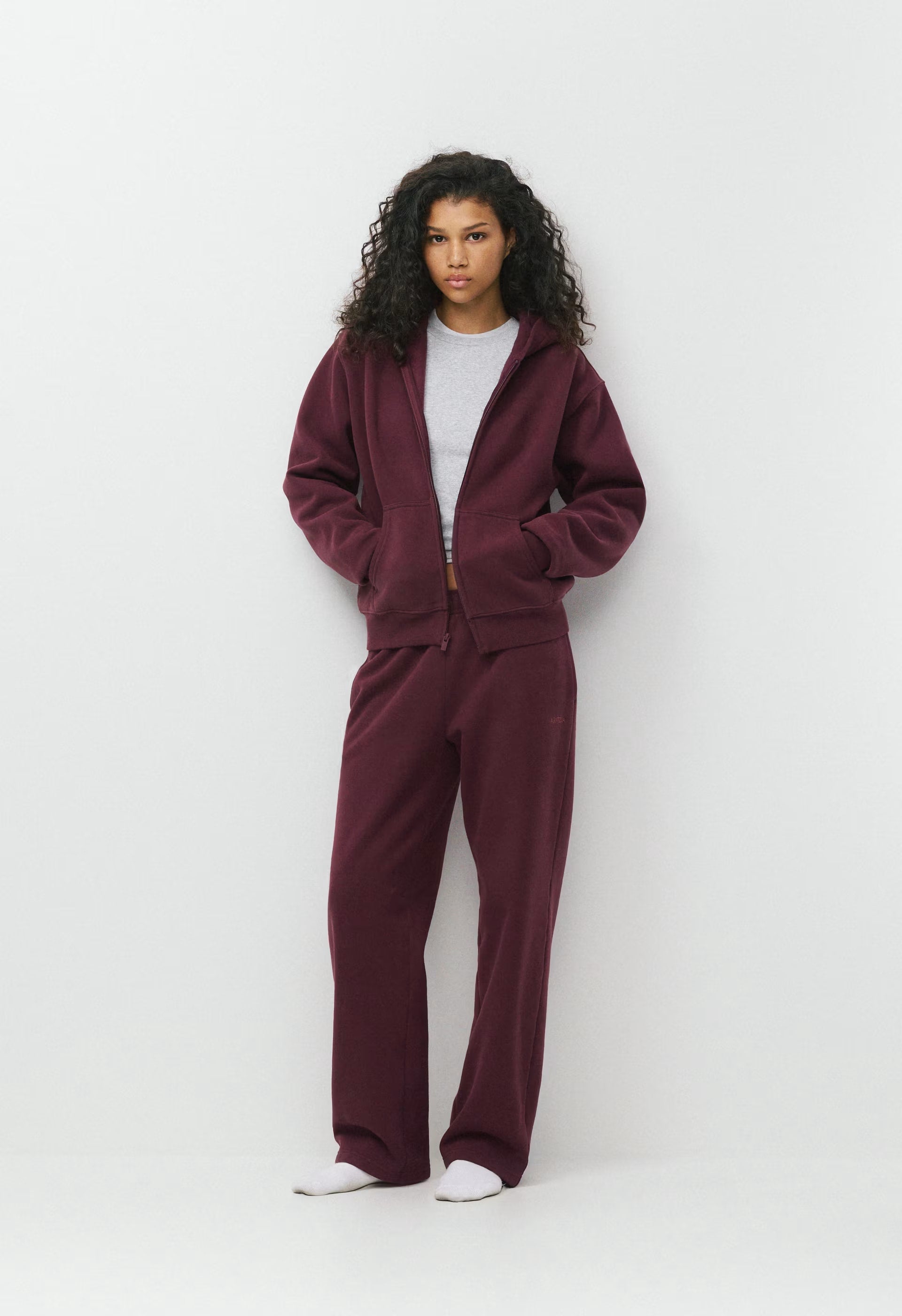 Cozy Sweatfleece Perfect Zip Hoodie - GALA PLUM