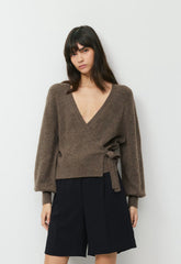 SoftSpoke™ Cassidy Wrap Sweater - HEATHER DARK CHOCOLATE