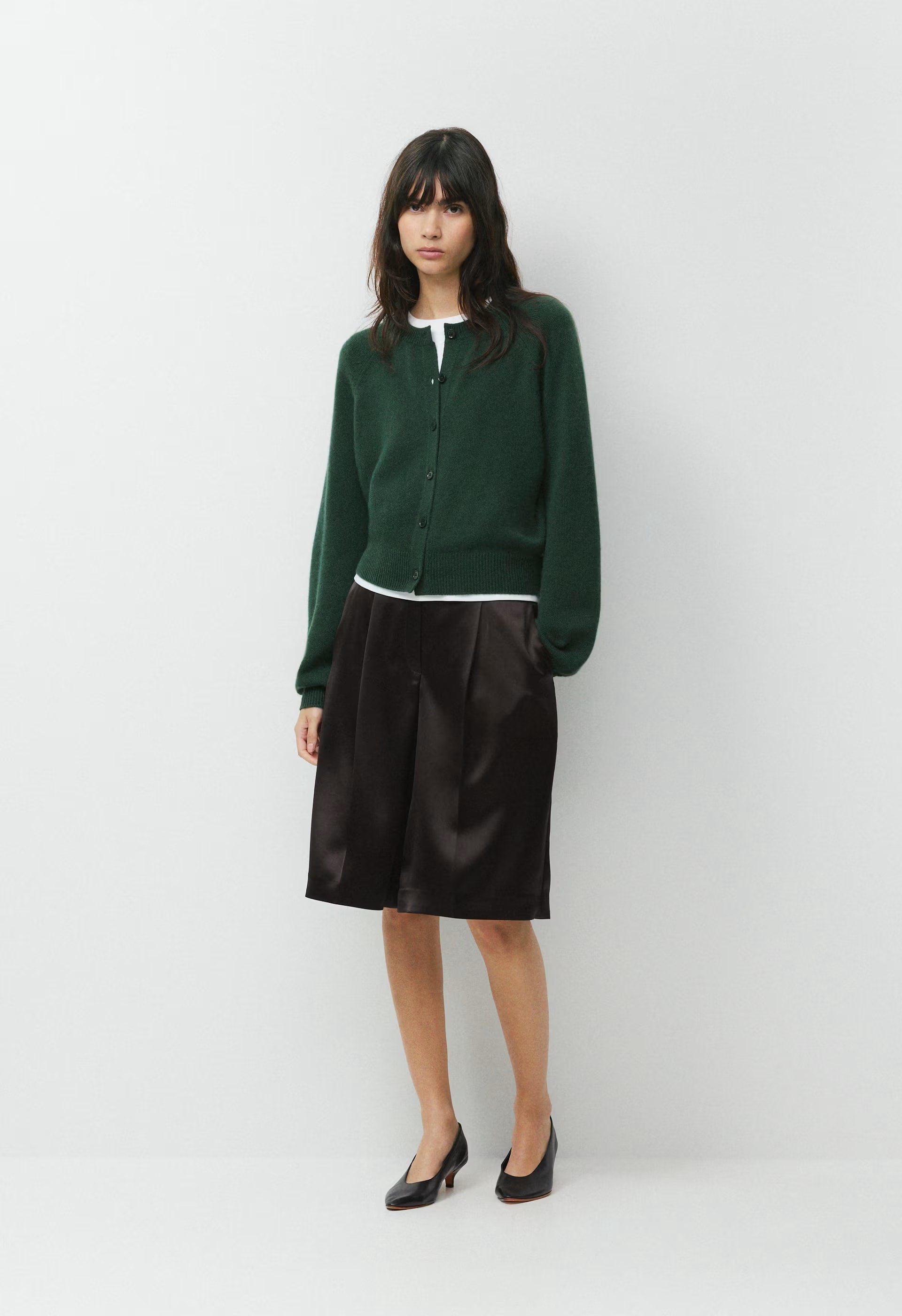 Essential Wool Cashmere London Cardigan - FIGTREE GREEN