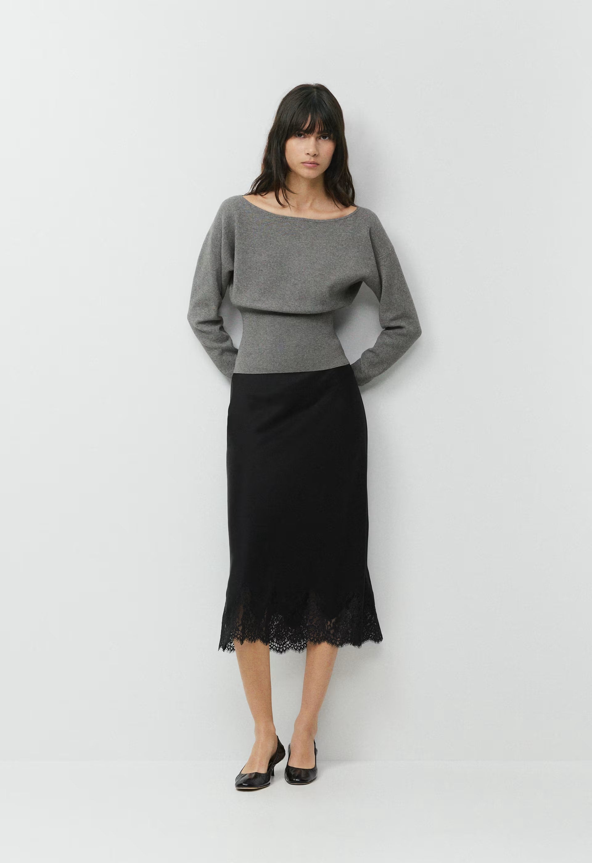 Crescendo Sweater - Wonder Yarn - HEATHER DARK GREY