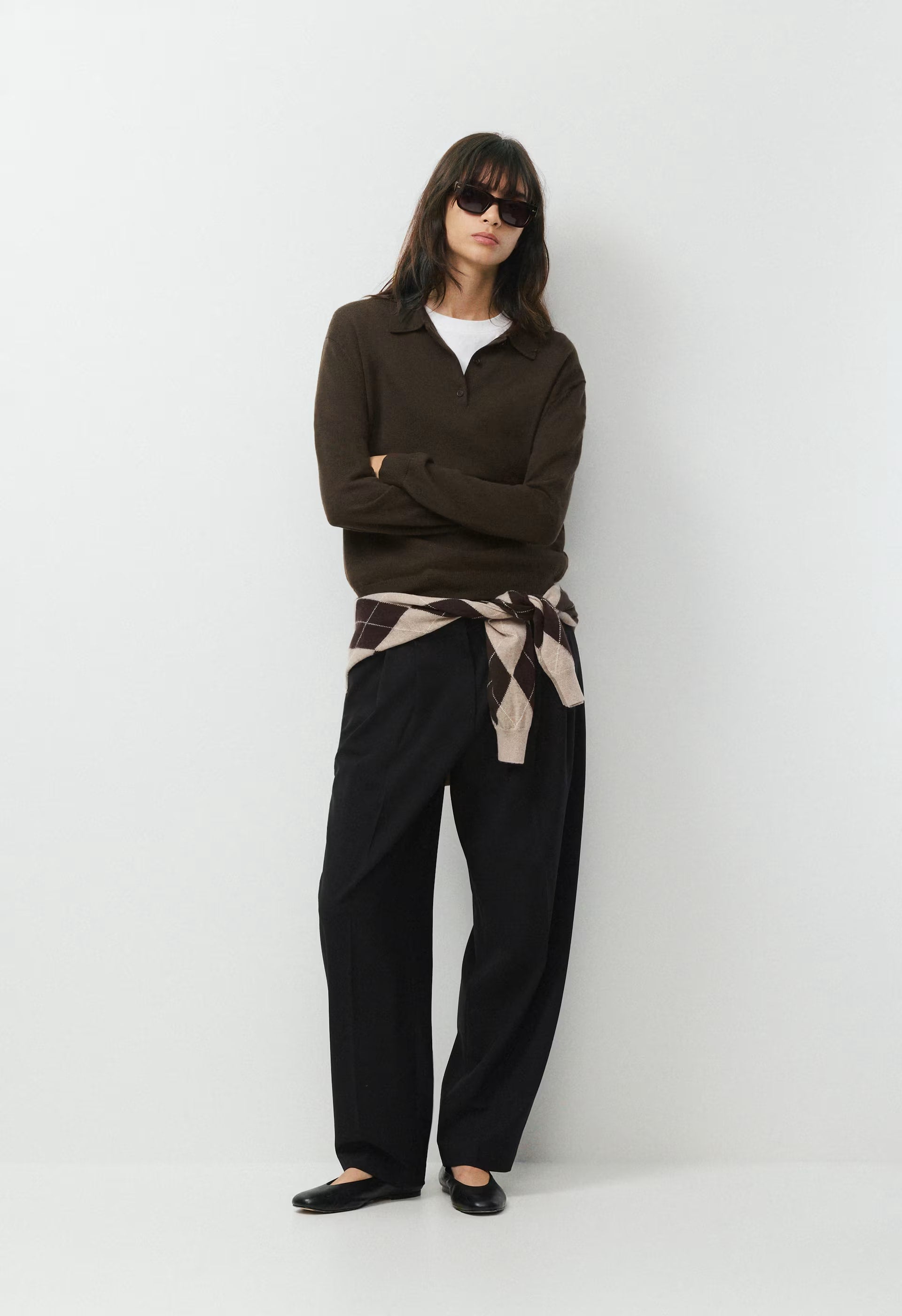Bare Merino Wool Aspect Polo Sweater - CACAO NIB BROWN
