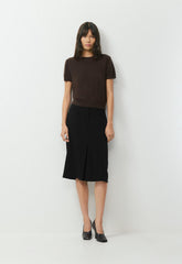 Bare Cashmere Bloor Shortsleeve Sweater - CACAO NIB BROWN