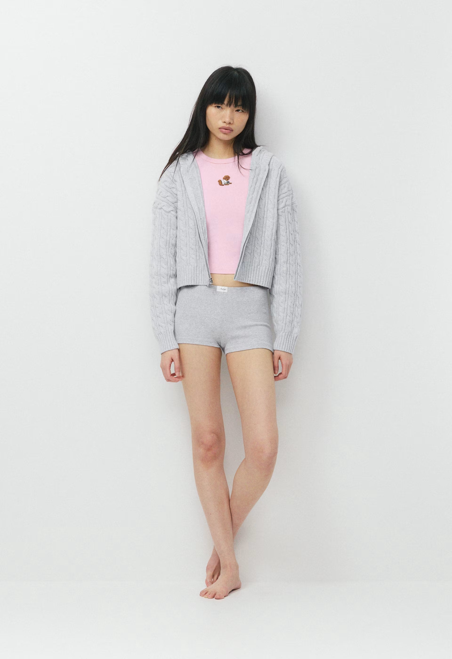 Octavia Zip Hoodie - HEATHER CHROME