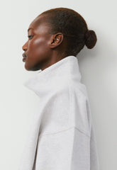 Cozy Sweatfleece Mega Funnel Neck - HEATHER CLOUD WHITE