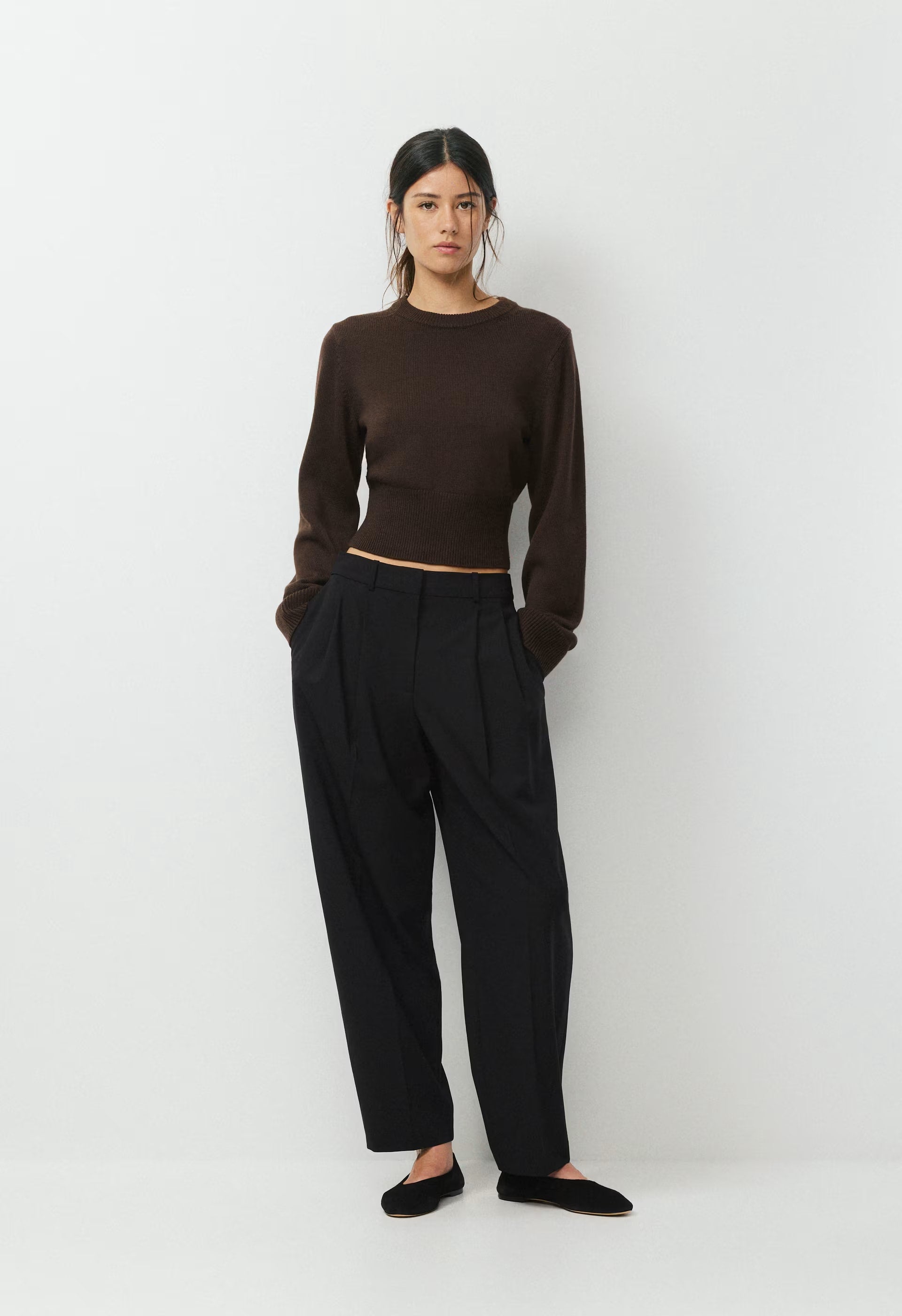 Byline Merino Wool Sweater - CACAO NIB BROWN