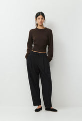 Byline Merino Wool Sweater - CACAO NIB BROWN
