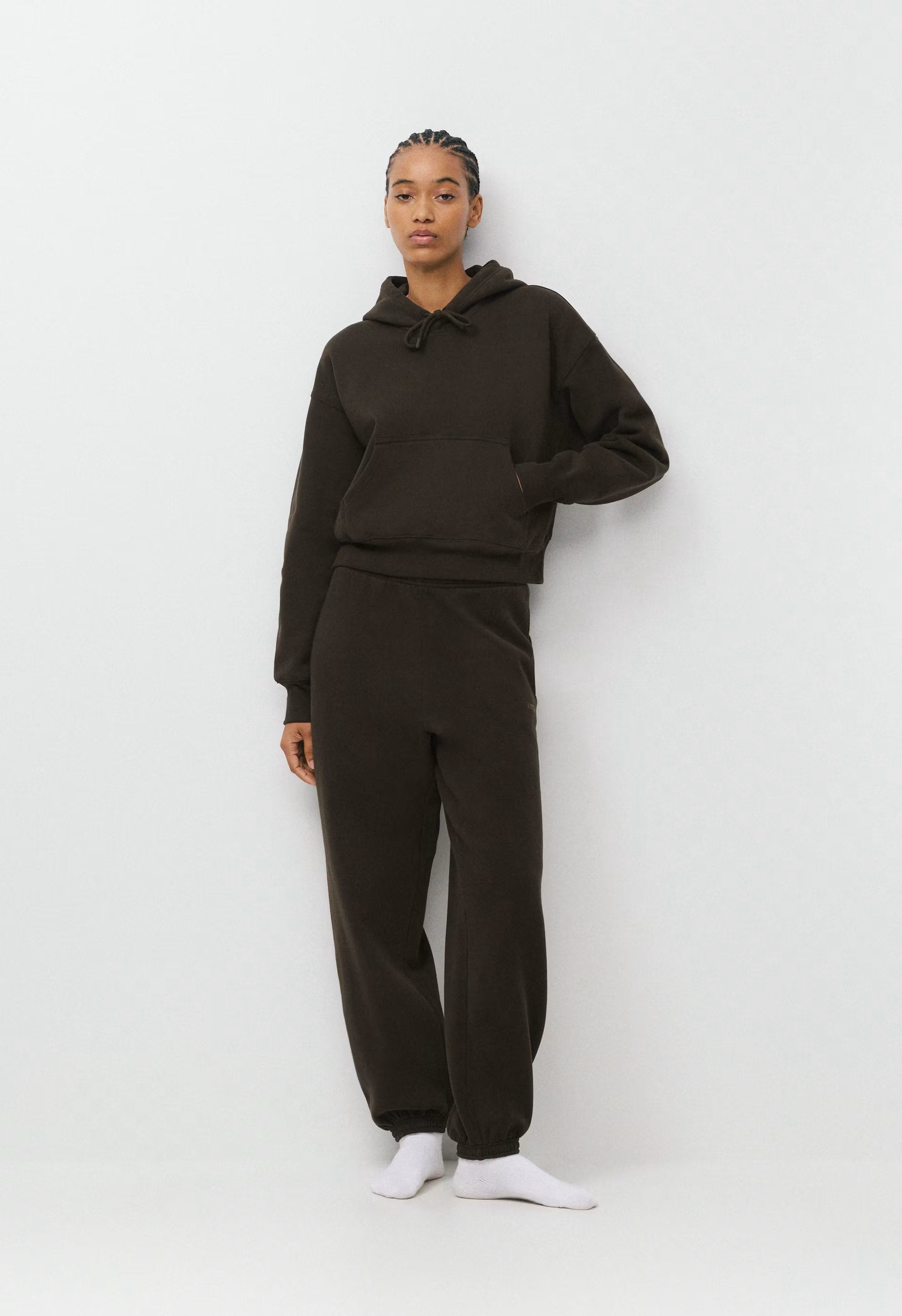 Cozy Sweatfleece Boyfriend Boxy Hoodie - CACAO NIB BROWN