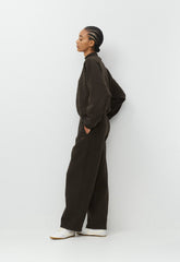 Cozy Sweatfleece Mega Mockneck - CACAO NIB BROWN