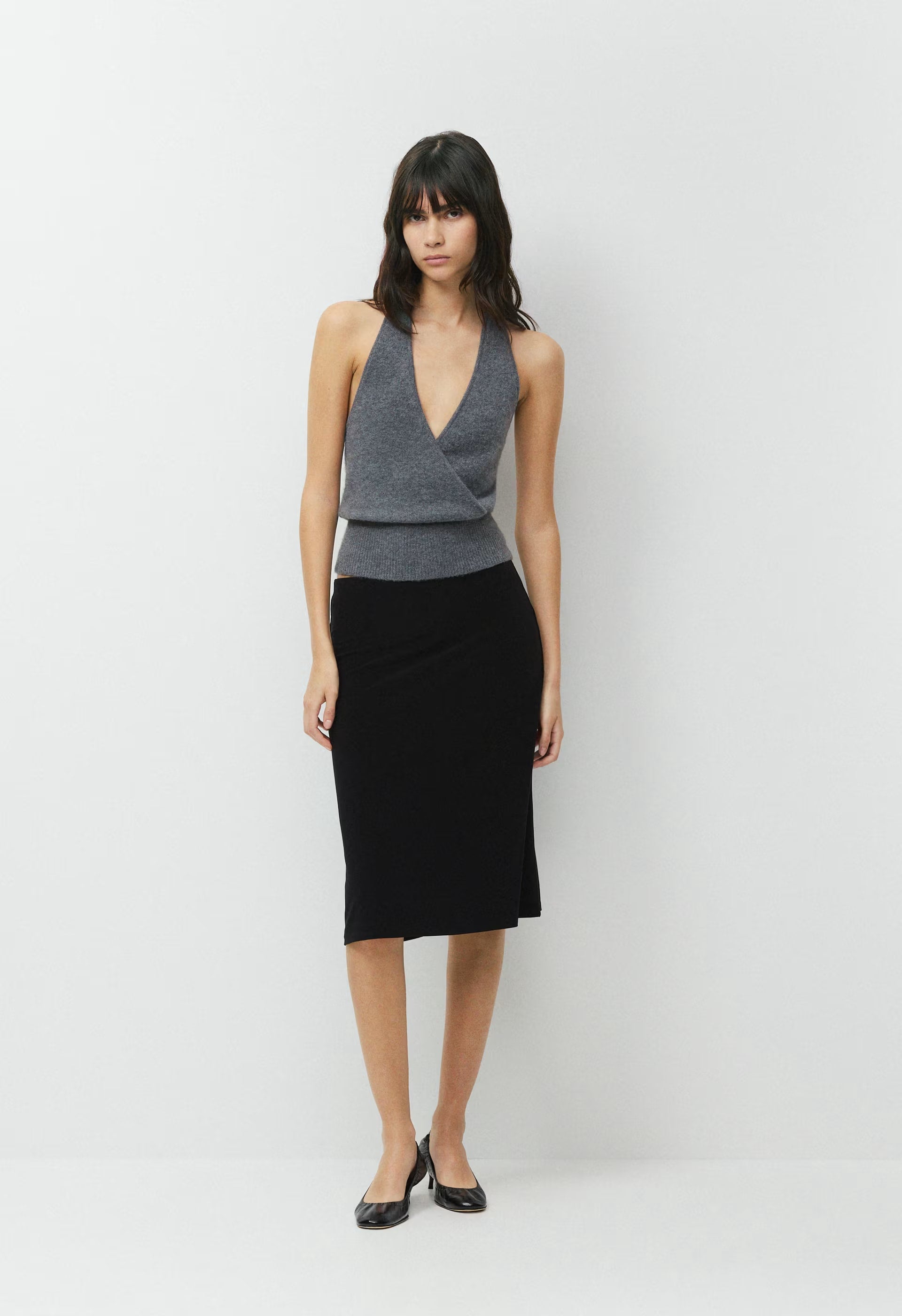 SoftSpoke™ Gaze Halter Top - HEATHER DARK GREY
