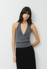SoftSpoke™ Gaze Halter Top - HEATHER DARK GREY