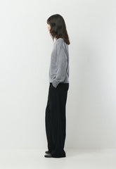 Essential Merino Wool Angle Sweater - HEATHER DARK GREY