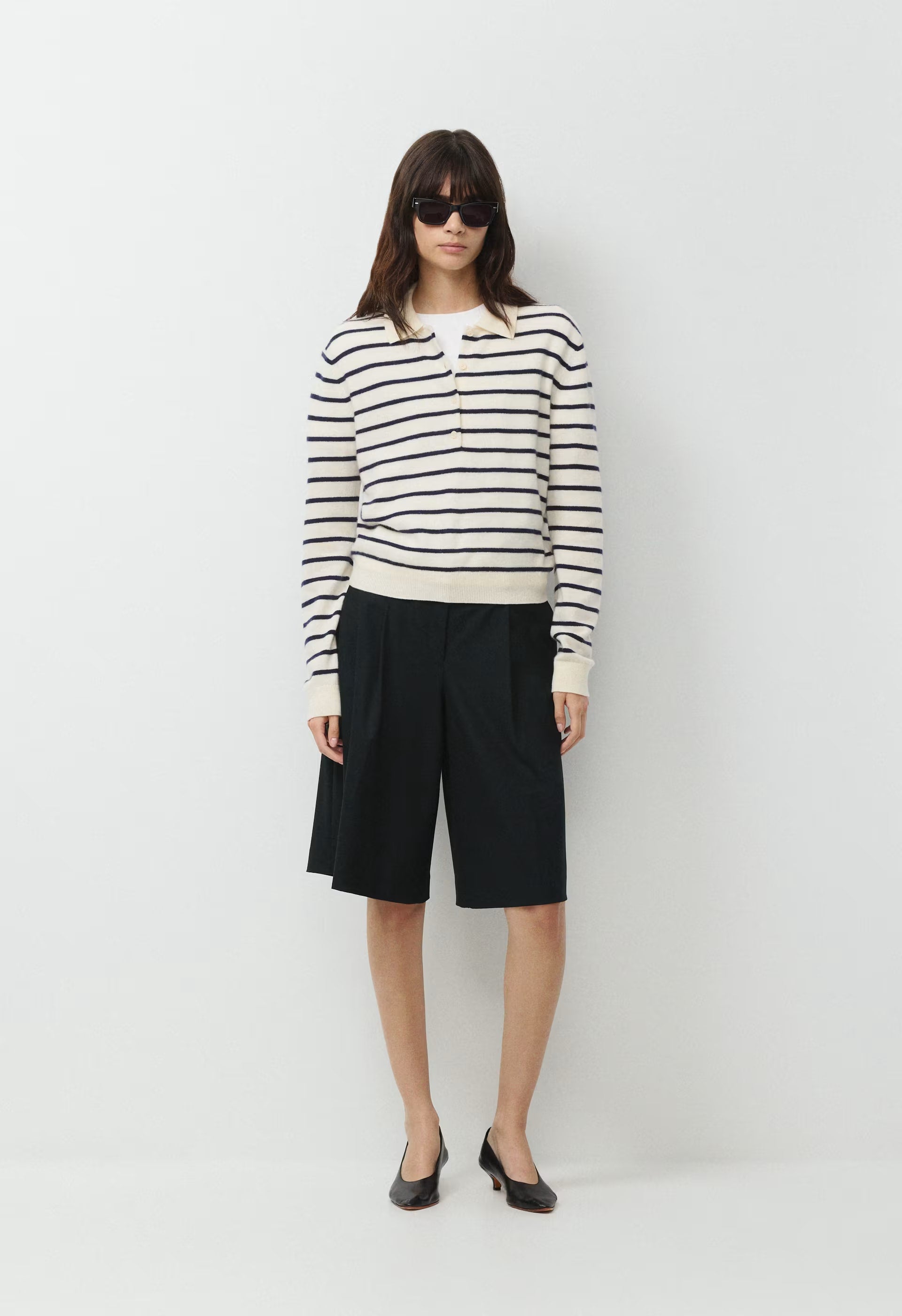 Bare Cashmere Cellini Sweater - LGHT BRCH/ADML NVY