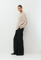 Essential Wool Cashmere Isabelle Sweater - HTR NMD TAUPE/WHITE