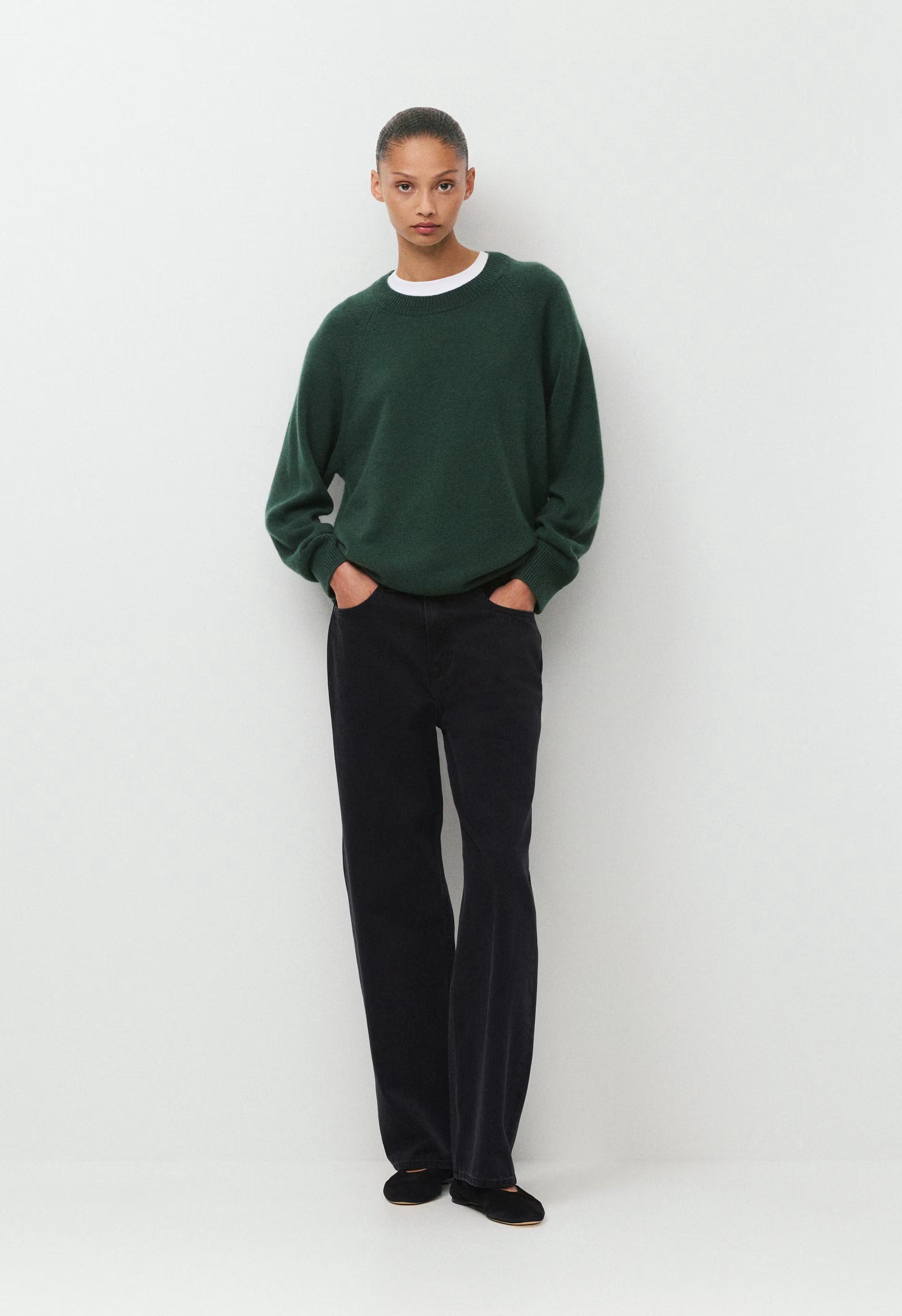 Essential Wool Cashmere Isabelle Sweater - FIGTREE GREEN