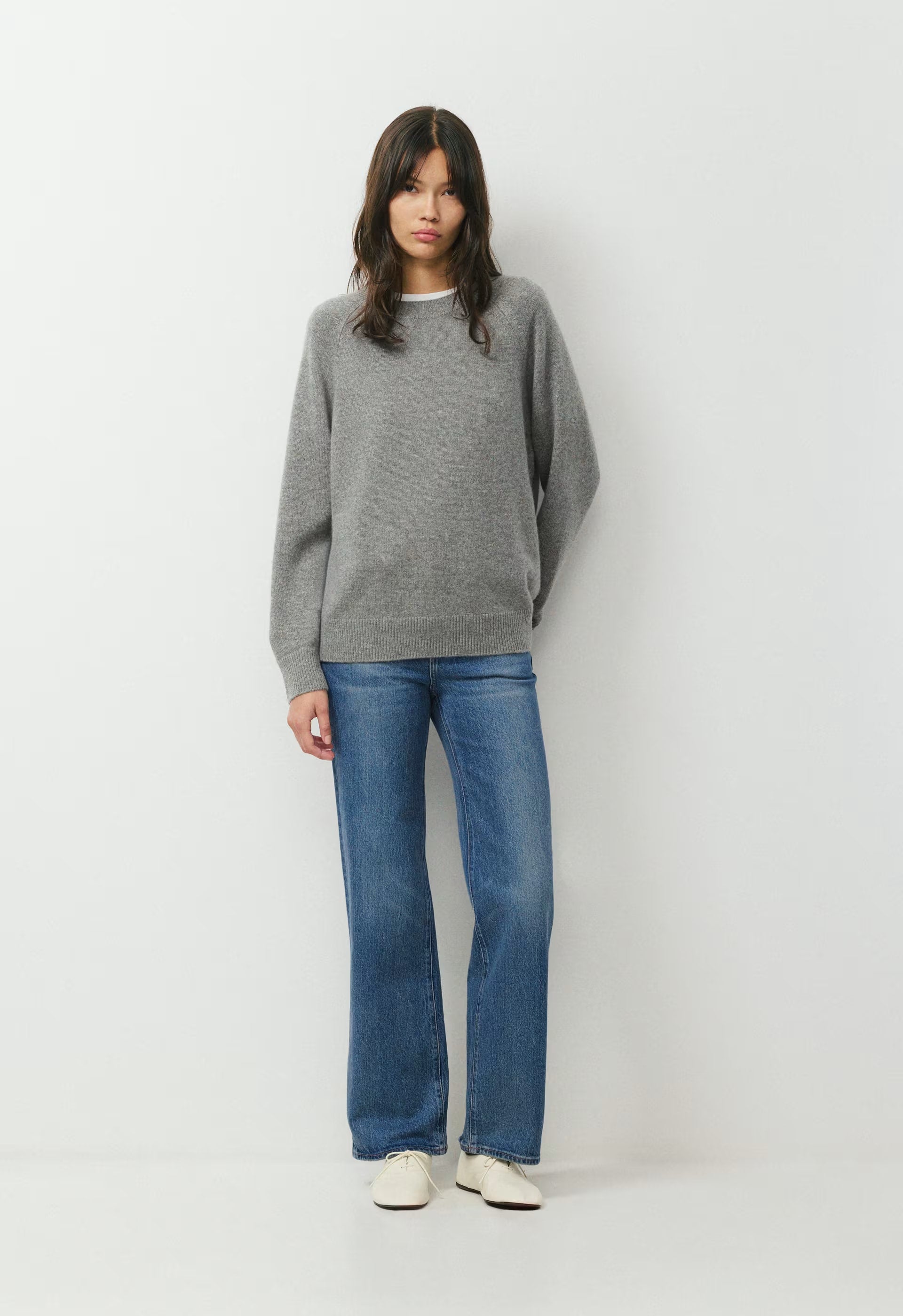 Essential Wool Cashmere Isabelle Sweater - HEATHER DARK GREY