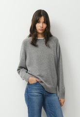 Essential Wool Cashmere Isabelle Sweater - HEATHER DARK GREY