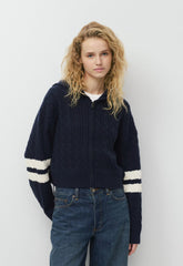 Octavia Zip Hoodie - ADL NAVY/WHSPR WHITE