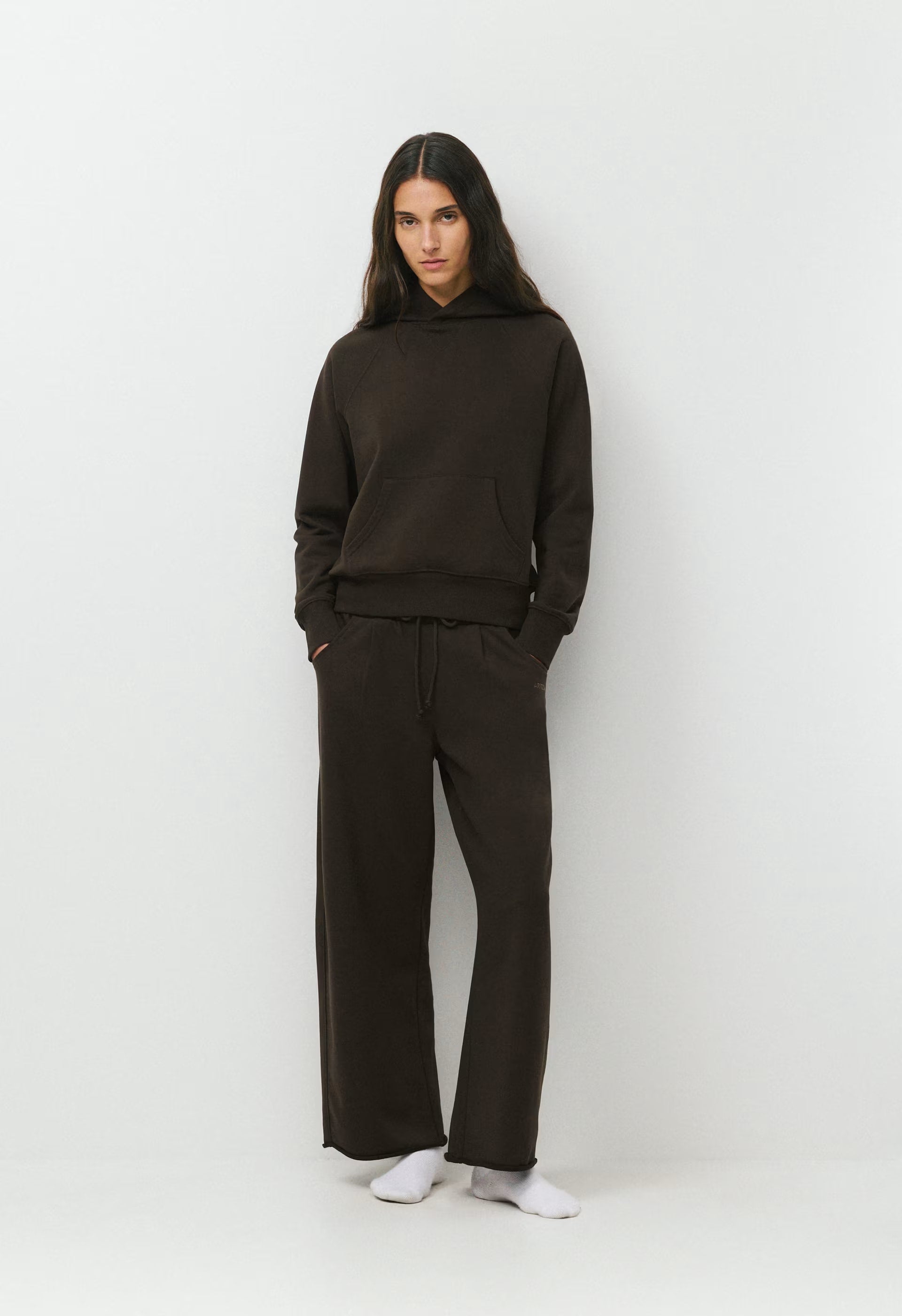 Terry Sweatfleece Perfect Raglan Hoodie - CACAO NIB BROWN