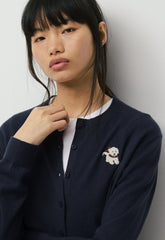 Cotton Charm™ Noteworthy Icon Cardigan - ADMIRAL NAVY/ LUNA
