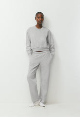 Cozy Sweatfleece Boyfriend Boxy Sweatshirt - HEATHER CHROME