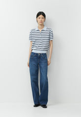 Bare Cashmere Cellini Shortsleeve Sweater - PLNAR/ADMRLNV