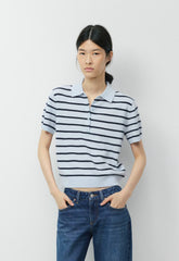Bare Cashmere Cellini Shortsleeve Sweater - PLNAR/ADMRLNV