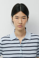 Bare Cashmere Cellini Shortsleeve Sweater - PLNAR/ADMRLNV