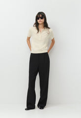 Bare Cashmere Cellini Shortsleeve Sweater - SEASIDE CREAM