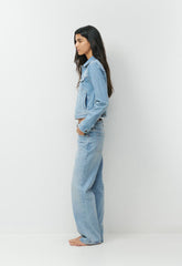 Denim Forum Toni Shrunken Denim Jacket - VINTAGE LIGHT BLUE