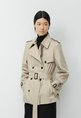 The Finch Short Trench Coat - City Twill - MARCONA BEIGE