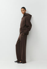 Cozy Sweatfleece Boyfriend Wide Sweatpant - RICH MOCHA BROWN