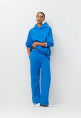 Cozy Sweatfleece Boyfriend Wide Sweatpant - LAZULI BLUE