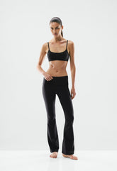 BUTTER Foldover Flare 32" Legging - BLACK