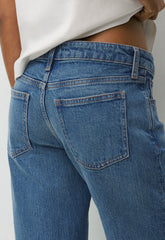 Denim Forum Salma Super Lo-Rise Straight Jean - VINTAGE MEDIUM BLUE