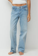 Denim Forum Salma Super Lo-Rise Straight Jean - VINTAGE LIGHT BLUE
