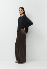Archer Satin Pant - RICH MOCHA BROWN