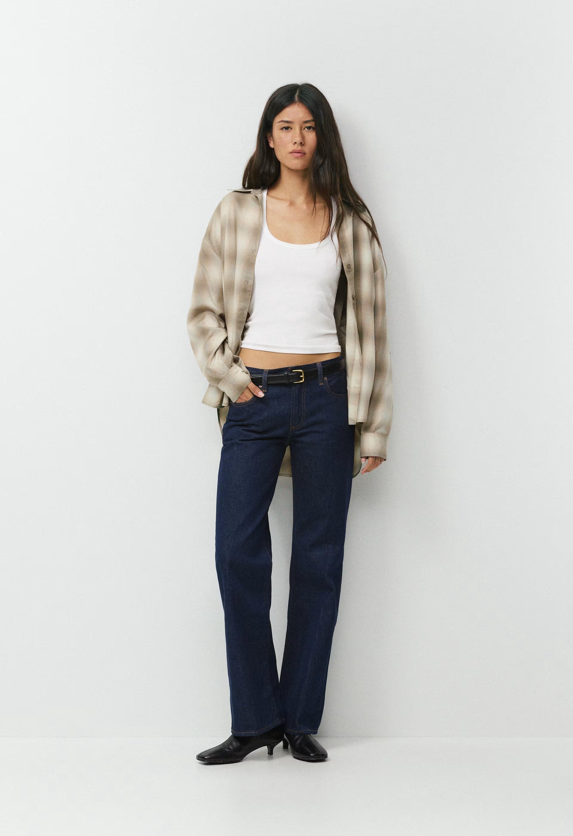 Denim Forum The Farrah Lo-Rise Wide Jean - NO-STRESS DARK BLUE