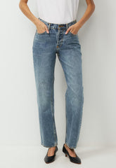 Denim Forum 004 Hi-Rise Straight Jean - VINTAGE MEDIUM BLUE