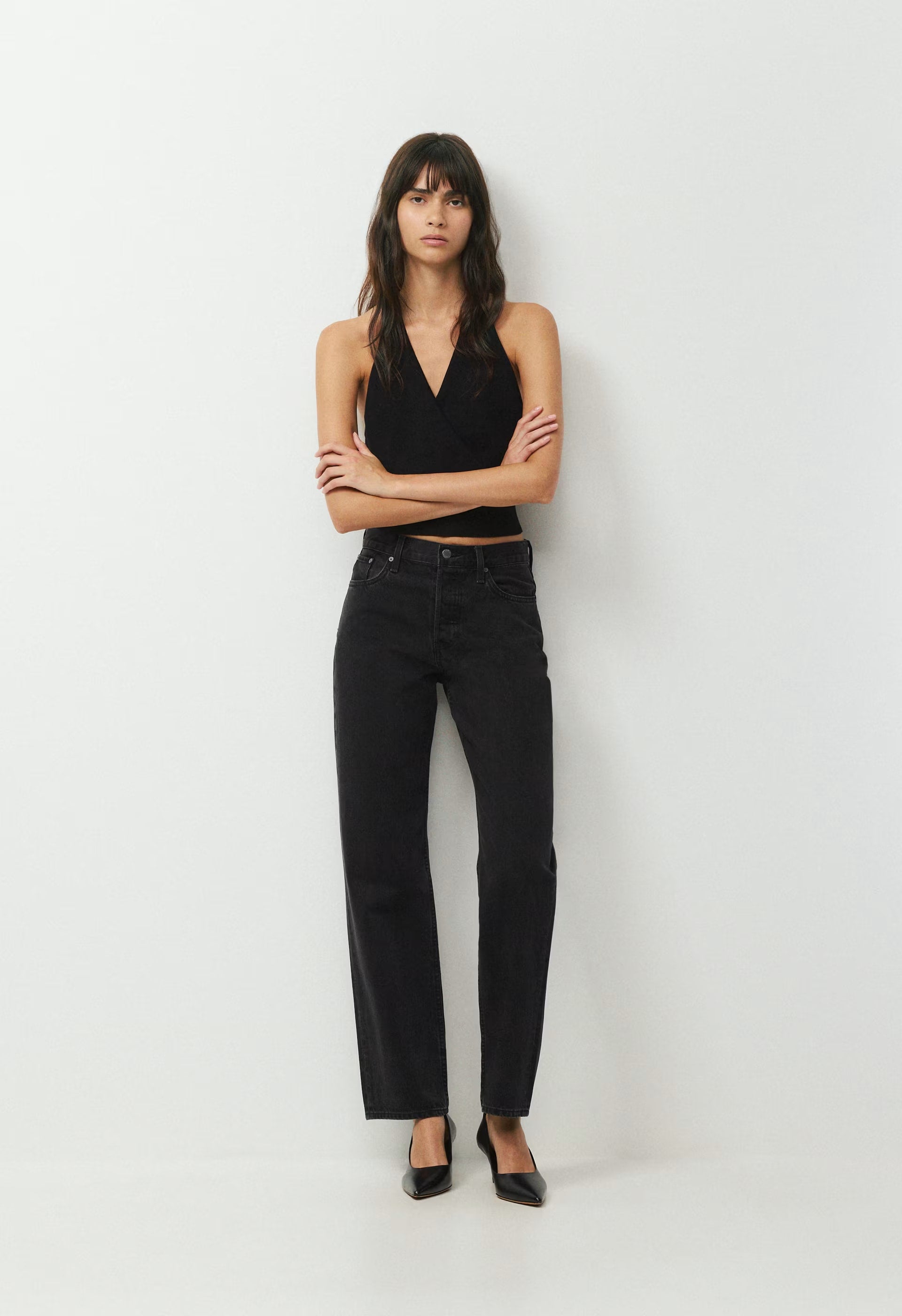 Denim Forum 004 Hi-Rise Straight Jean - BLACK EYELINER