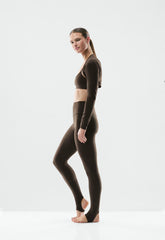 BUTTER Cheeky Hi-Rise Stirrup Legging - CACAO NIB BROWN
