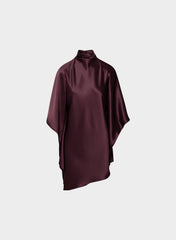 Fan Satin Dress - GALA PLUM