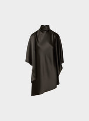 Fan Satin Dress - CACAO NIB BROWN