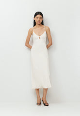 Duskfall Satin Dress - LIGHT BIRCH