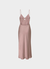 Duskfall Satin Dress - DUSTY MAUVE