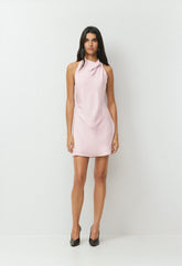 Audience Satin Mini Halter Dress - SUGARPLUM LILAC