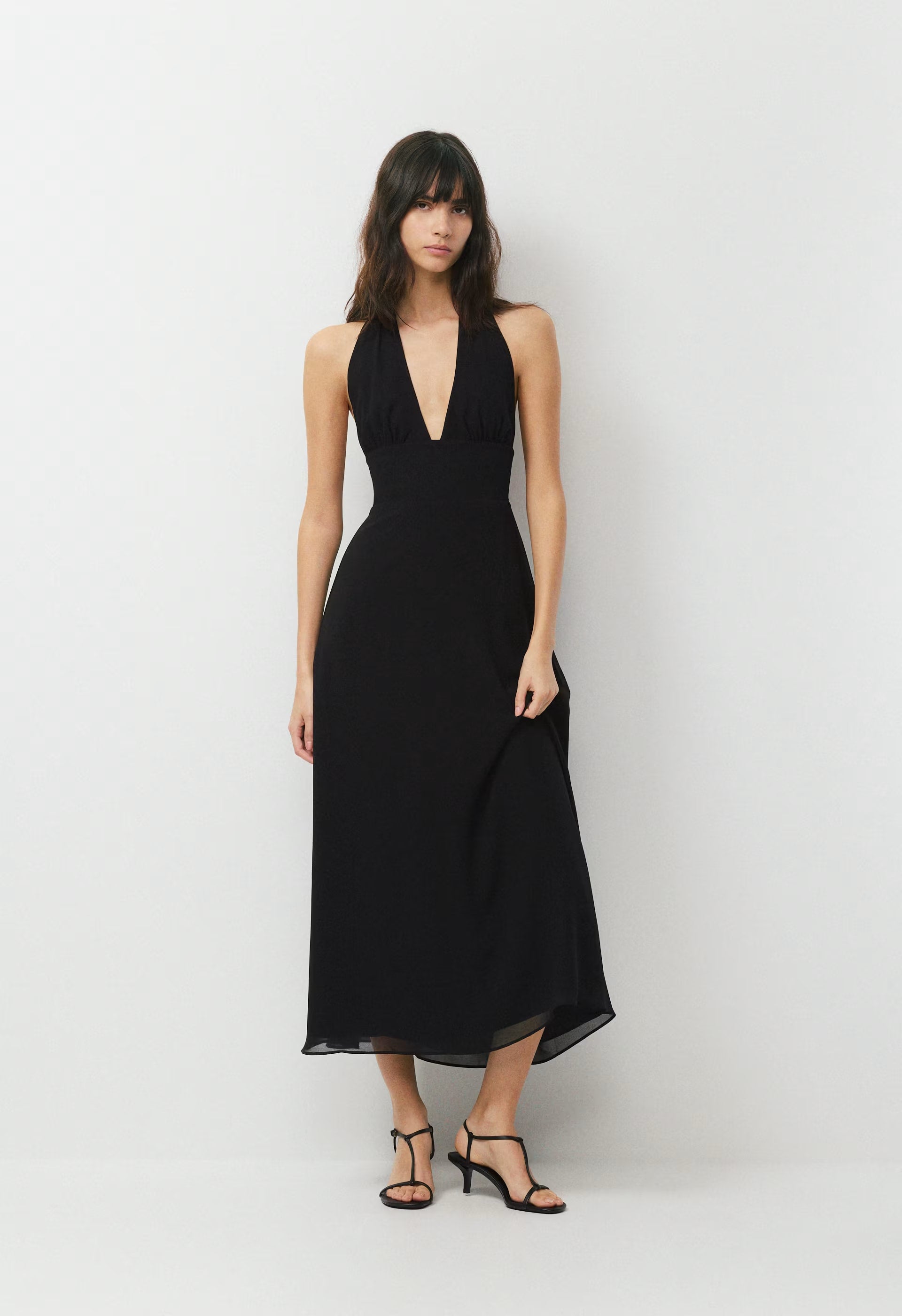 Orchardine Halter Dress - BLACK