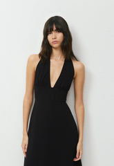 Orchardine Halter Dress - BLACK