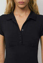 Original Contour Flyer Mini Polo Dress - BLACK