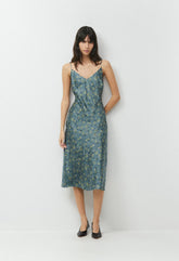 Court Satin Dress - BLUE MIRAGE / YELLOW